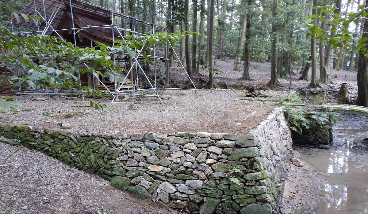 青龍殿修復 お堀石積修復完了