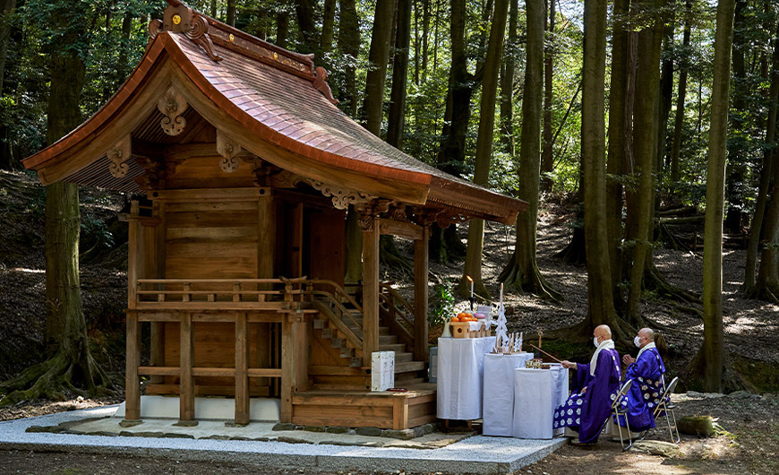 青龍殿 社殿修復の様子1